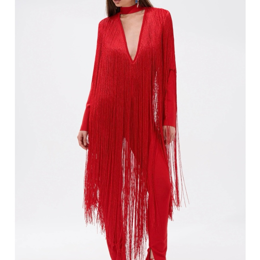 Stunning Red Fringe Jumpsuit